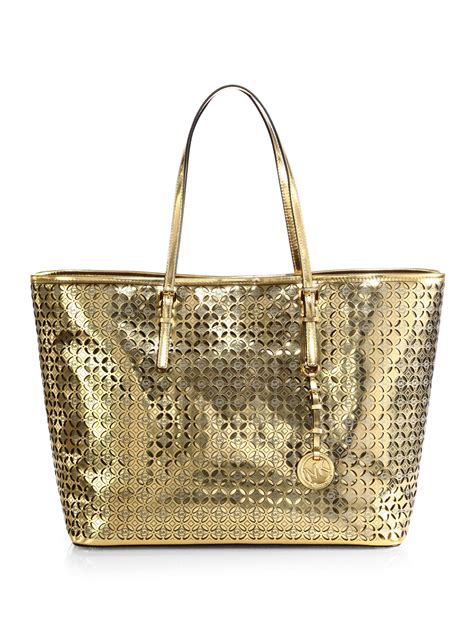 michael kors gold daisy handbag|Michael Kors metallic gold handbag.